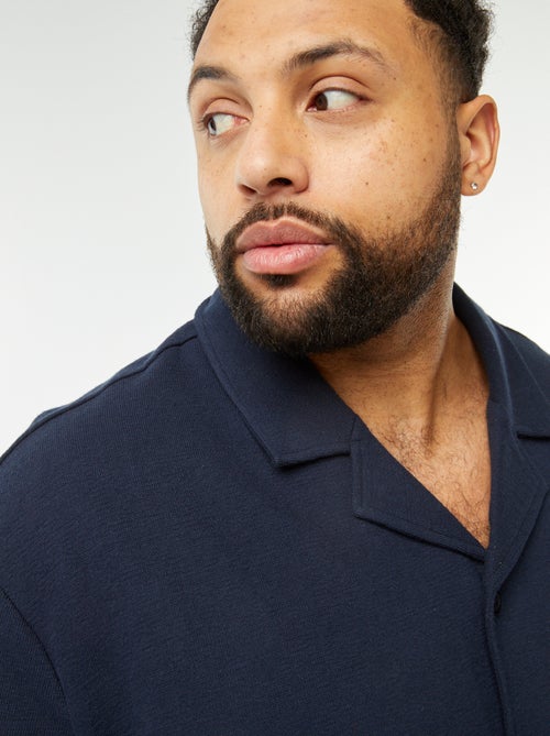 Chemise manches courtes en maille casual - Kiabi