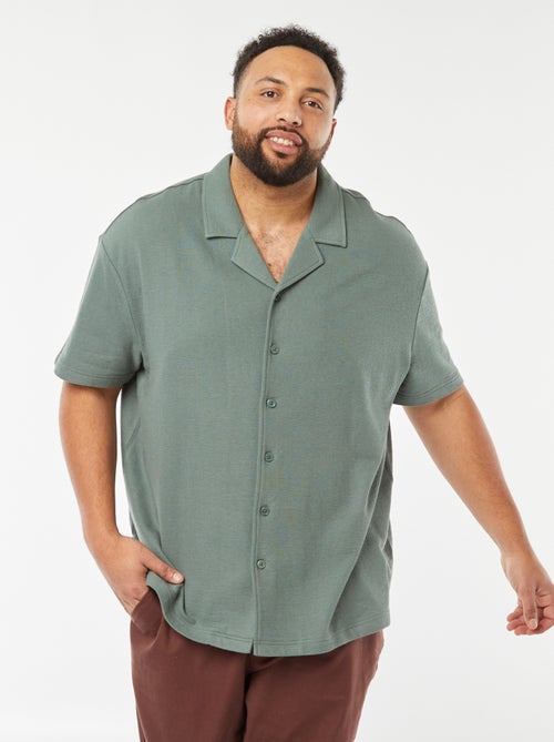 Chemise manches courtes en maille casual - Kiabi
