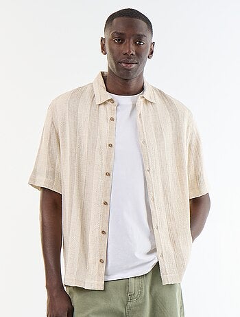 Chemise manches courtes en maille crochet