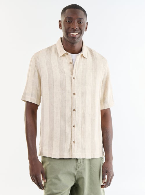 Chemise manches courtes en maille crochet - Kiabi