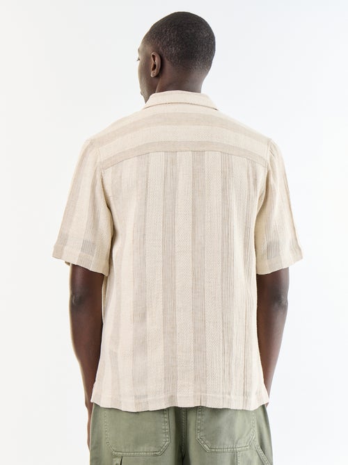 Chemise manches courtes en maille crochet - Kiabi