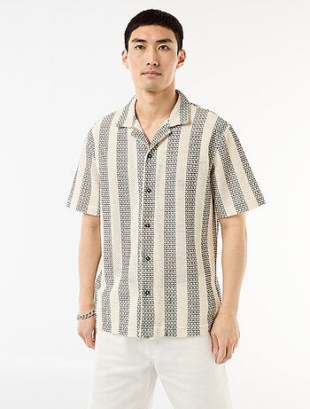 Chemise manches courtes en maille crochet