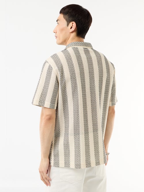 Chemise manches courtes en maille crochet - Kiabi