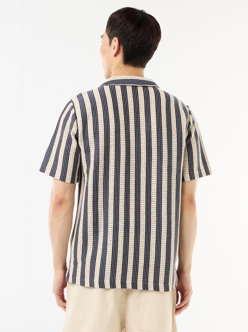 Chemise manches courtes en maille crochet - Kiabi