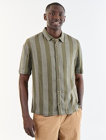 Chemise manches courtes en maille crochet