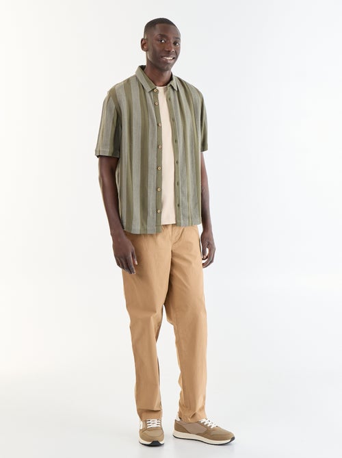 Chemise manches courtes en maille crochet - Kiabi