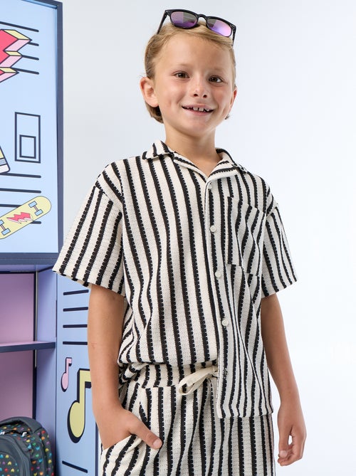 Chemise manches courtes en maille crochet - Kiabi Chemise manches courtes en maille crochet - Kiabi