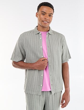Chemise manches courtes en maille crochet