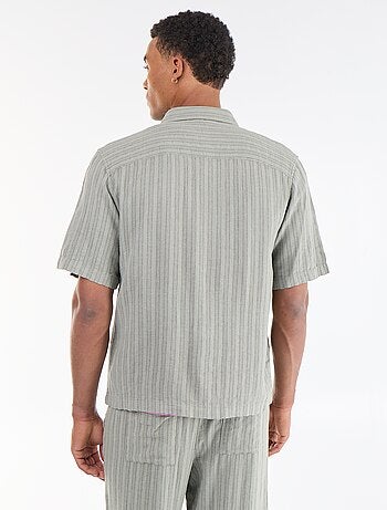 Chemise manches courtes en maille crochet