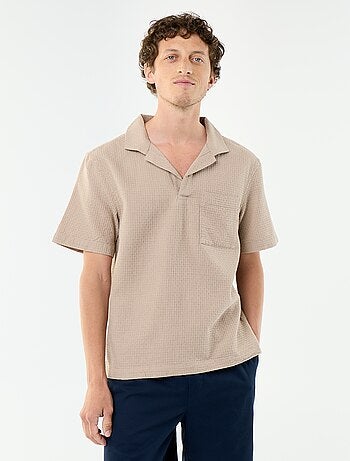 Chemise manches courtes en maille fantaisie