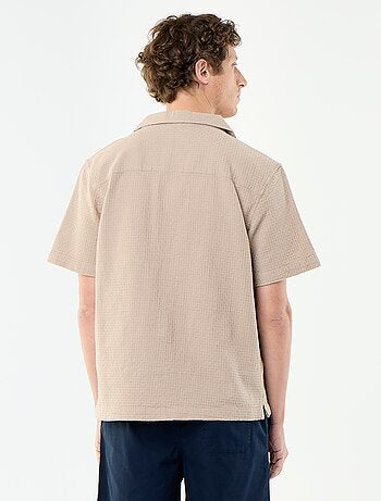 Chemise manches courtes en maille fantaisie