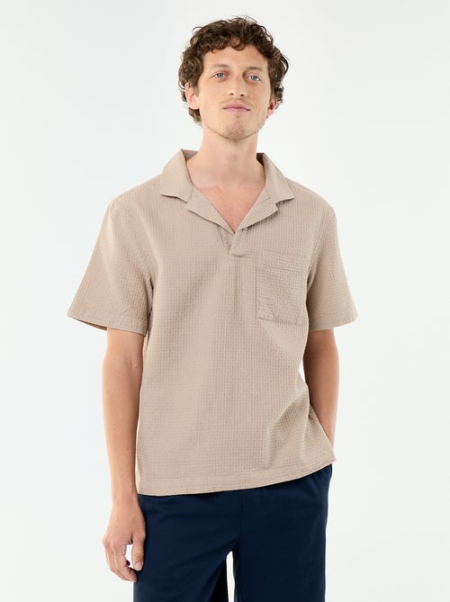 Chemise manches courtes en maille fantaisie - Kiabi