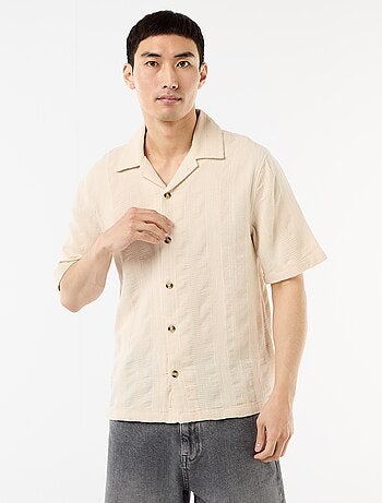 Chemise manches courtes en maille fantaisie