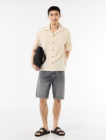 Chemise manches courtes en maille fantaisie