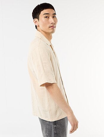 Chemise manches courtes en maille fantaisie