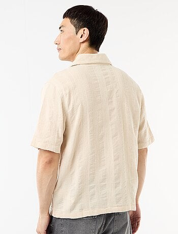 Chemise manches courtes en maille fantaisie