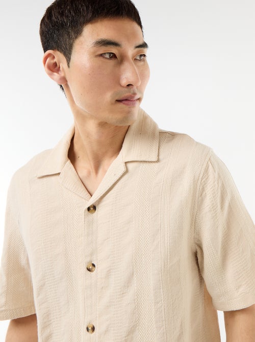 Chemise manches courtes en maille fantaisie - Kiabi