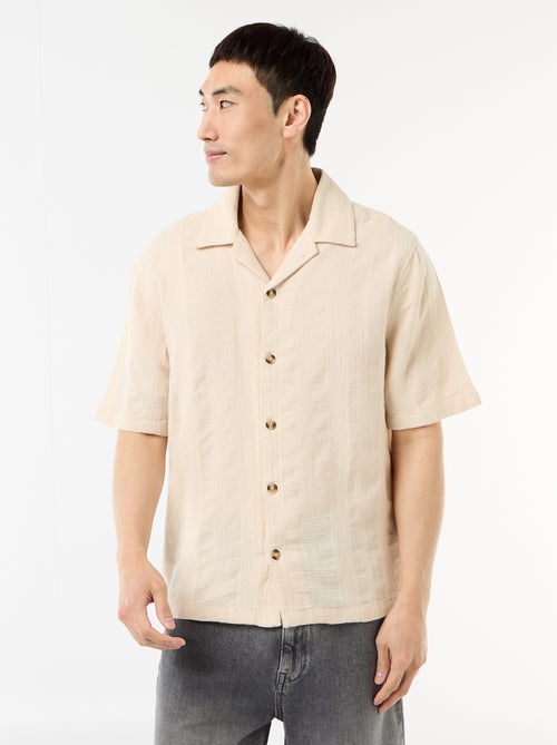 Chemise manches courtes en maille fantaisie - Kiabi