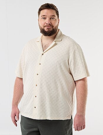 Chemise manches courtes en maille fantaisie