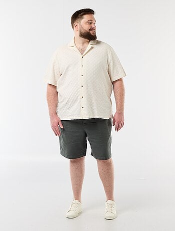 Chemise manches courtes en maille fantaisie