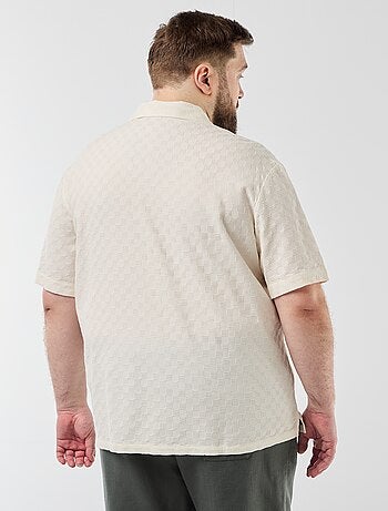 Chemise manches courtes en maille fantaisie