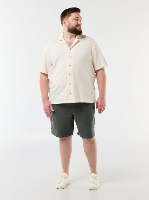 Chemise manches courtes en maille fantaisie - Kiabi