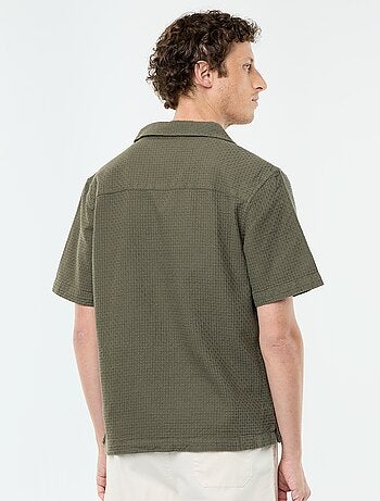 Chemise manches courtes en maille fantaisie