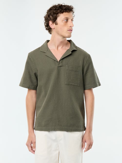 Chemise manches courtes en maille fantaisie - Kiabi Chemise manches courtes en maille fantaisie - Kiabi
