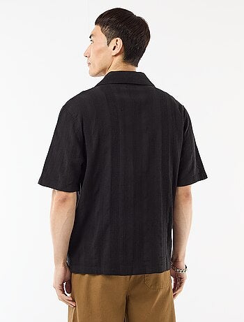 Chemise manches courtes en maille fantaisie