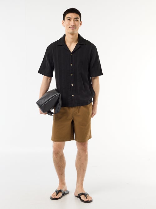 Chemise manches courtes en maille fantaisie - Kiabi