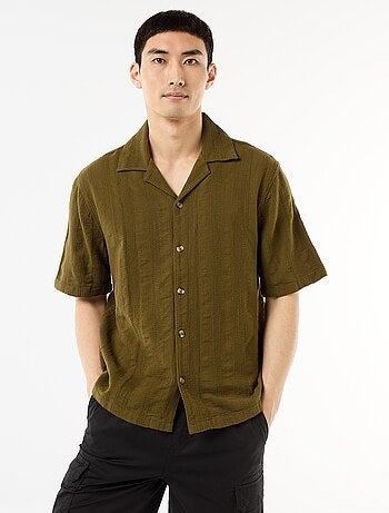 Chemise manches courtes en maille fantaisie