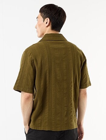 Chemise manches courtes en maille fantaisie