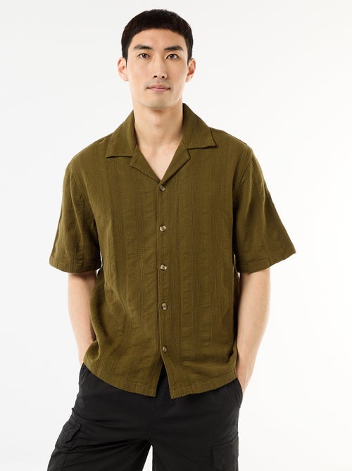 Chemise manches courtes en maille fantaisie - Kiabi