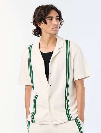 Chemise manches courtes en maille lourde