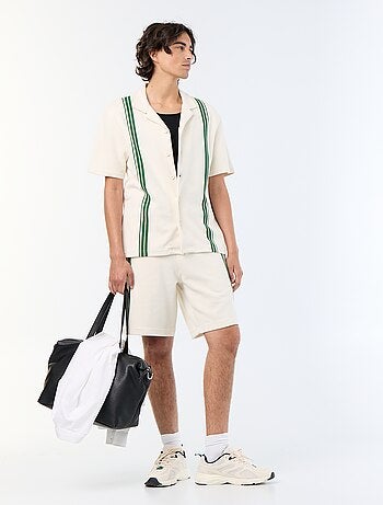 Chemise manches courtes en maille lourde