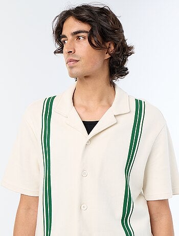 Chemise manches courtes en maille lourde