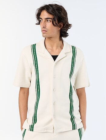 Chemise manches courtes en maille lourde
