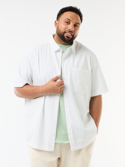 Chemise manches courtes en matière crépon - Kiabi