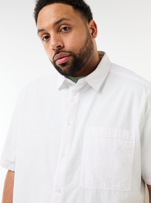 Chemise manches courtes en matière crépon - Kiabi