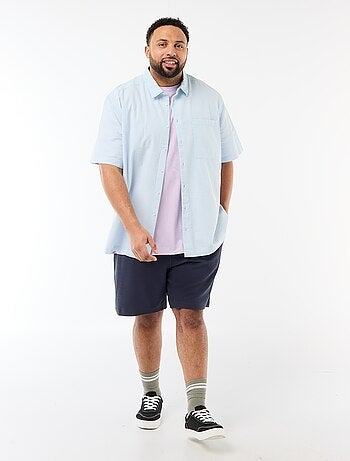 Chemise manches courtes en matière crépon