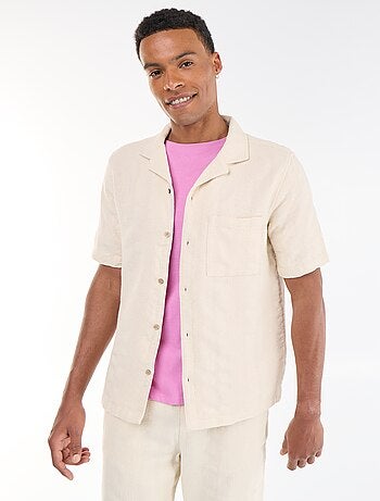 Chemise manches courtes en matière fantaisie