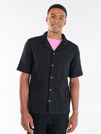 Chemise manches courtes en matière fantaisie