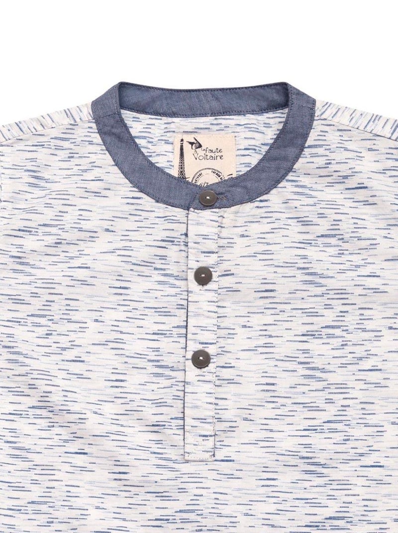 Chemise  Manches Courtes  et   CEZANNE - La Faute à Voltaire Blanc Bleu Blanc - Kiabi