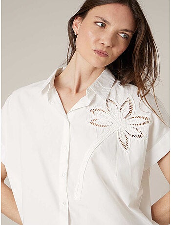 Chemise manches courtes femme en coton 'Deeluxe'