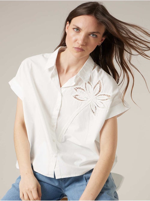 Chemise manches courtes femme en coton 'Deeluxe' - Kiabi