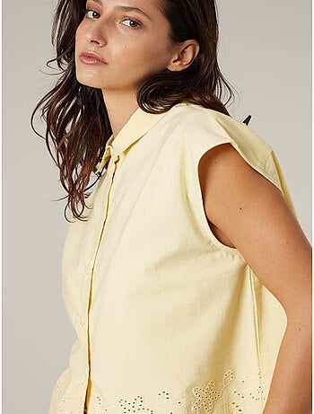 Chemise manches courtes femme en coton 'Deeluxe'