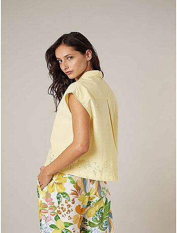 Chemise manches courtes femme en coton 'Deeluxe'