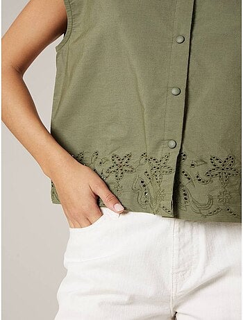 Chemise manches courtes femme en coton 'Deeluxe'