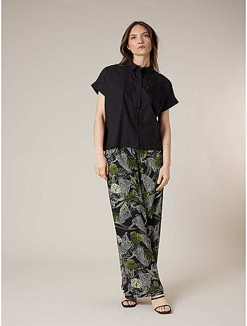 Chemise manches courtes femme en coton 'Deeluxe'