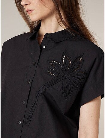 Chemise manches courtes femme en coton 'Deeluxe'